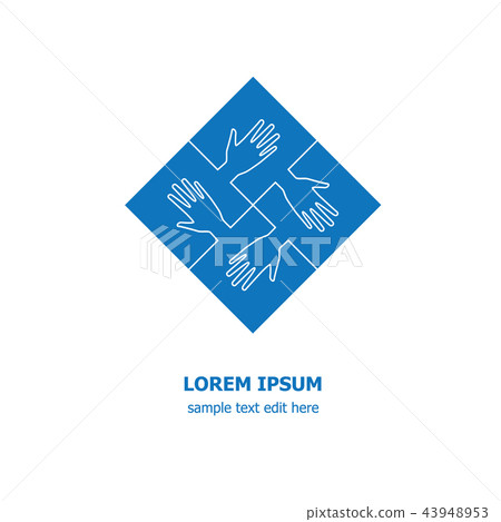 Four organization cooperation colorful logo 43948953