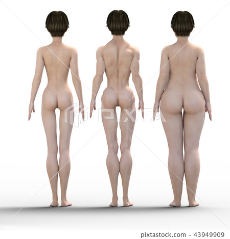 Diet image Before after After perming3dCG illustration material Diet image Before after After perming3dCG illustration material 43949909