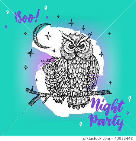 Night Party Greeting Card - Stock Illustration [43952448] - PIXTA