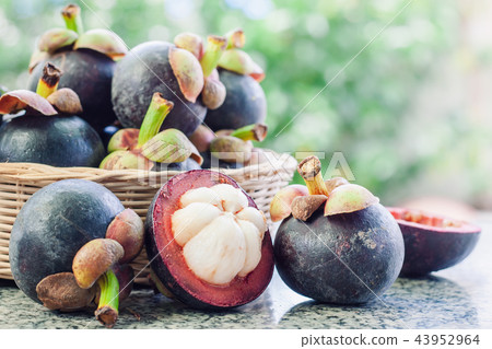 Mangosteen fruit in the wicker basket 43952964
