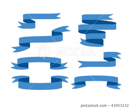 Blue ribbon banners set. Isolated on white background Blue ribbon banners set. Isolated on white background 43953232