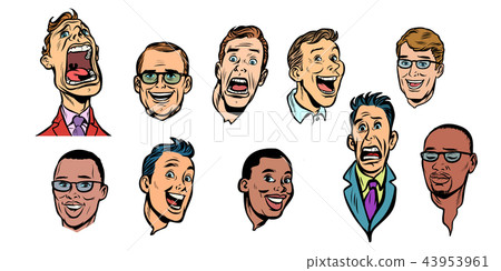 men face set collection. isolate on white background 43953961