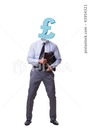 Businessman with british pound sign instead of head Businessman with british pound sign instead of head 43954321