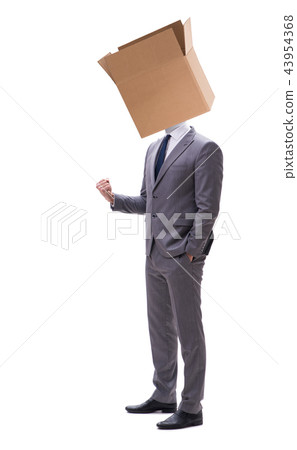 Businessman with blank box on his head 43954368