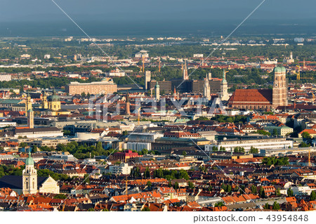 Aerial view of Munich. Munich, Bavaria, Germany 43954848