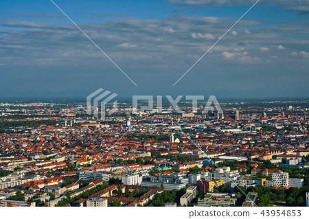 Aerial view of Munich. Munich, Bavaria, Germany 43954853