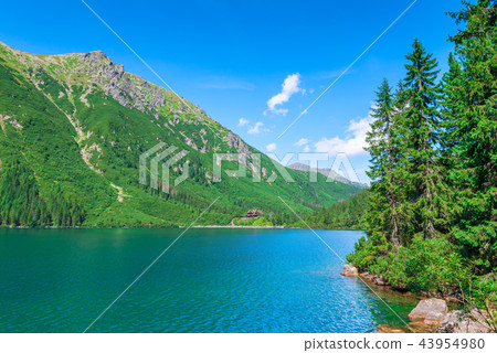 a picturesque clean mountain lake in the Tatras 43954980