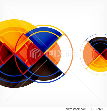 Creative circles geometric abstract background with 3d effect 43957699