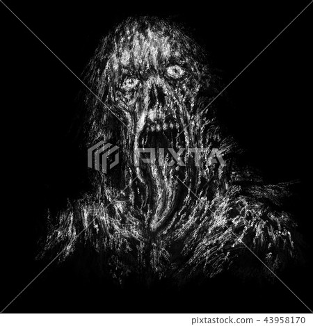 Scary zombie with hanging tongue 43958170