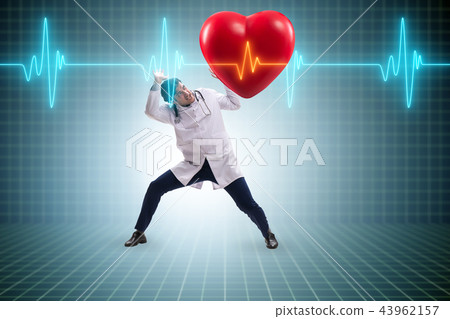Doctor cardiologist supporting cardiogram heart line 43962157