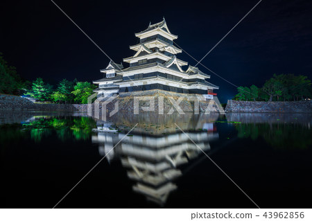 松本城堡夜景 图库照片