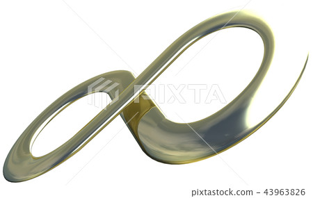 CG 3D插圖立體設計無限可能性可能性對象標記符號黃金 CG 3D插圖立體設計無限可能性可能性對象標記符號黃金 43963826