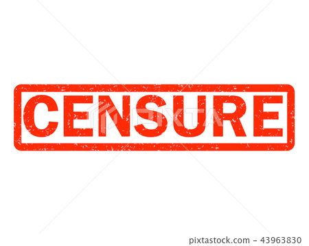 censure red rubber stamp on white background.  43963830
