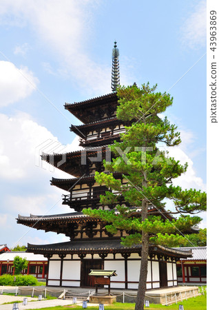 [世界遺產]藥師寺東塔，三塔：奈良 43963869