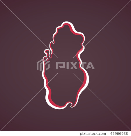 Qatar Outline Map Stock Illustration