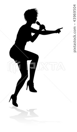 Singer Pop Female Rock Star Silhouette 43969504