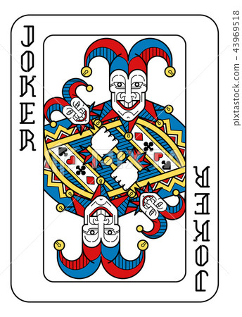 Playing Card Joker Yellow Red Blue Black 43969518
