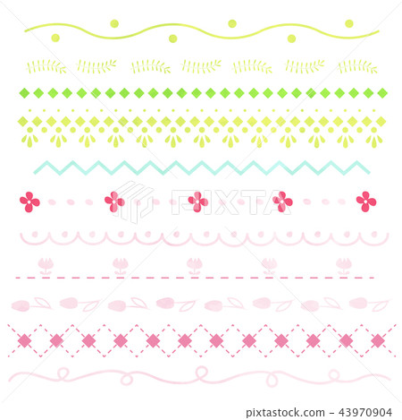 Set of cute decorative line - Stock Illustration [43970904] - PIXTA