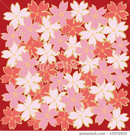 Cherry blossom Chiyogami style background red Cherry blossom Chiyogami style background red 43970920