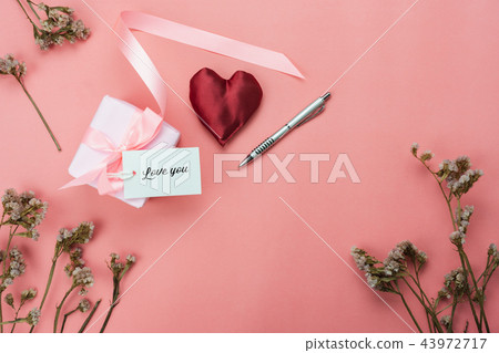 Table top view love & Valentine's day background. 43972717