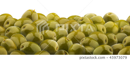 Green olives seamless pattern. Isolated on white background Green olives seamless pattern. Isolated on white background 43973079