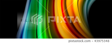 Fluid colors abstract background colorful poster, twisted liquid design on black, colorful marble or 43975348