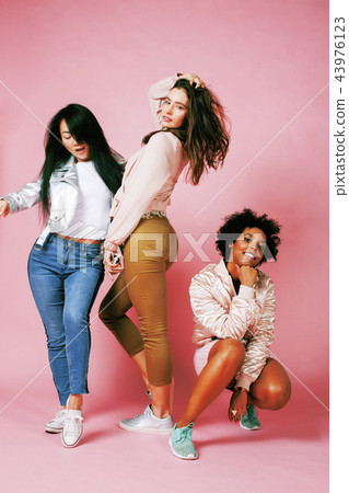 different nation girls with diversuty in skin, hair. Asian, scan different nation girls with diversuty in skin, hair. Asian, scan 43976123