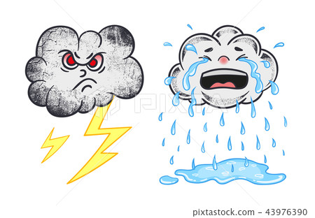 Two clouds character. Two clouds character. 43976390