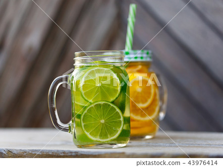 Lemonade in a glass jar Lemonade in a glass jar 43976414