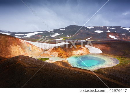 Acid hot lake in the geothermal valley Acid hot lake in the geothermal valley 43976447