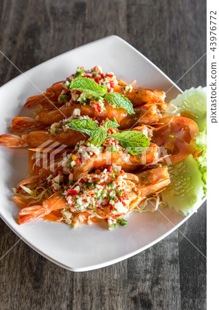 Tiger prawn spicy salad, Tiger prawn spicy salad, 43976772