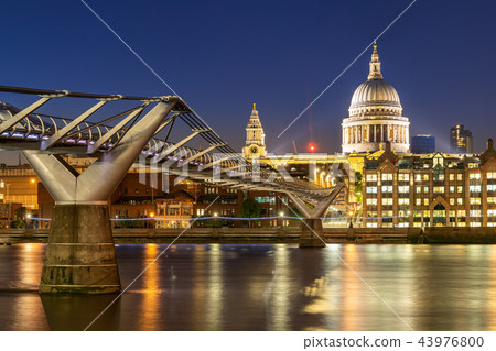 St paul cathedral with millennium bridge St paul cathedral with millennium bridge 43976800