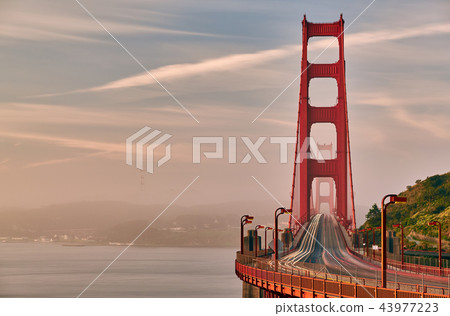 Golden Gate Bridge view at sunrise, San Francisco 43977223