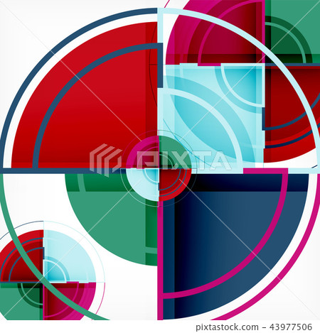 Creative circles geometric abstract background with 3d effect 43977506