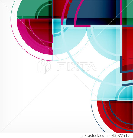 Creative circles geometric abstract background with 3d effect 43977512
