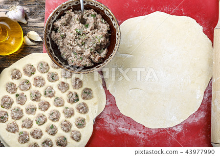 meat and dough for dumplings meat and dough for dumplings 43977990