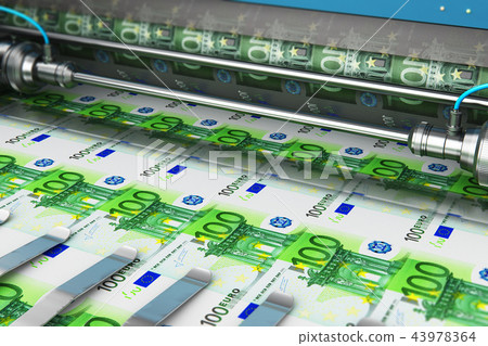 Printing 100 Euro money banknotes 43978364