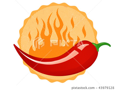 Vintage vector chilli pepper 43979128