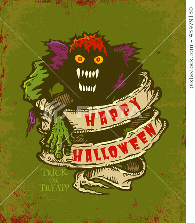 Halloween monster card 43979130