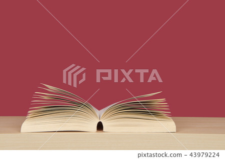 Open book with pages standing up  Open book with pages standing up  43979224