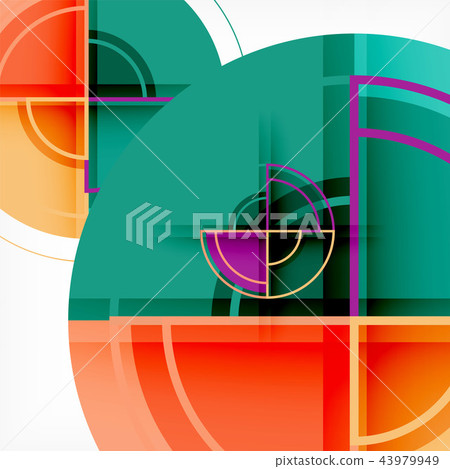 Creative circles geometric abstract background with 3d effect Creative circles geometric abstract background with 3d effect 43979949