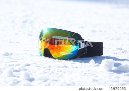 Ski and snowboard mask in snow 43979963