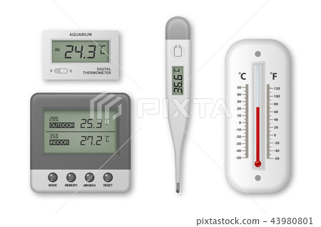 Meteorology indoor thermometer realistic Vector Image