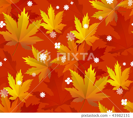 Autumn leaves, seamless pattern, vector background 43982131