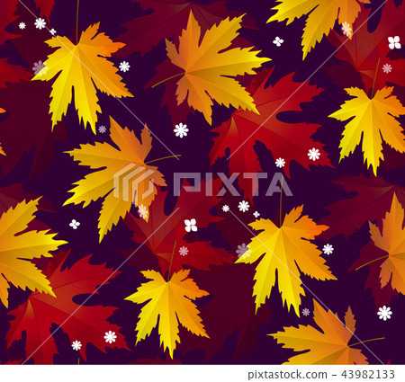 Autumn leaves, seamless pattern, vector background 43982133