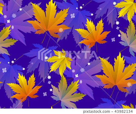 Autumn leaves, seamless pattern, vector background 43982134