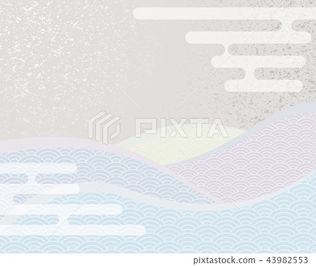 Ehana and Qinghai wave pattern. Japanese background material. 43982553