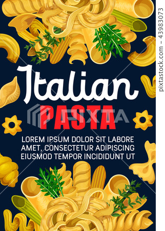 Italian pasta, macaroni and spaghetti food Italian pasta, macaroni and spaghetti food 43983073
