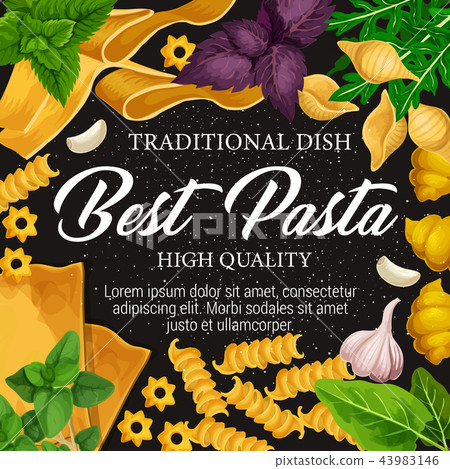 Italian cuisine pasta, spice and herbs Italian cuisine pasta, spice and herbs 43983146