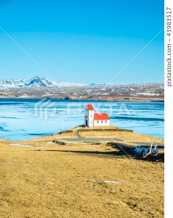 Ulfljotfvatnskirkja, church on lake, Iceland Ulfljotfvatnskirkja, church on lake, Iceland 43983517